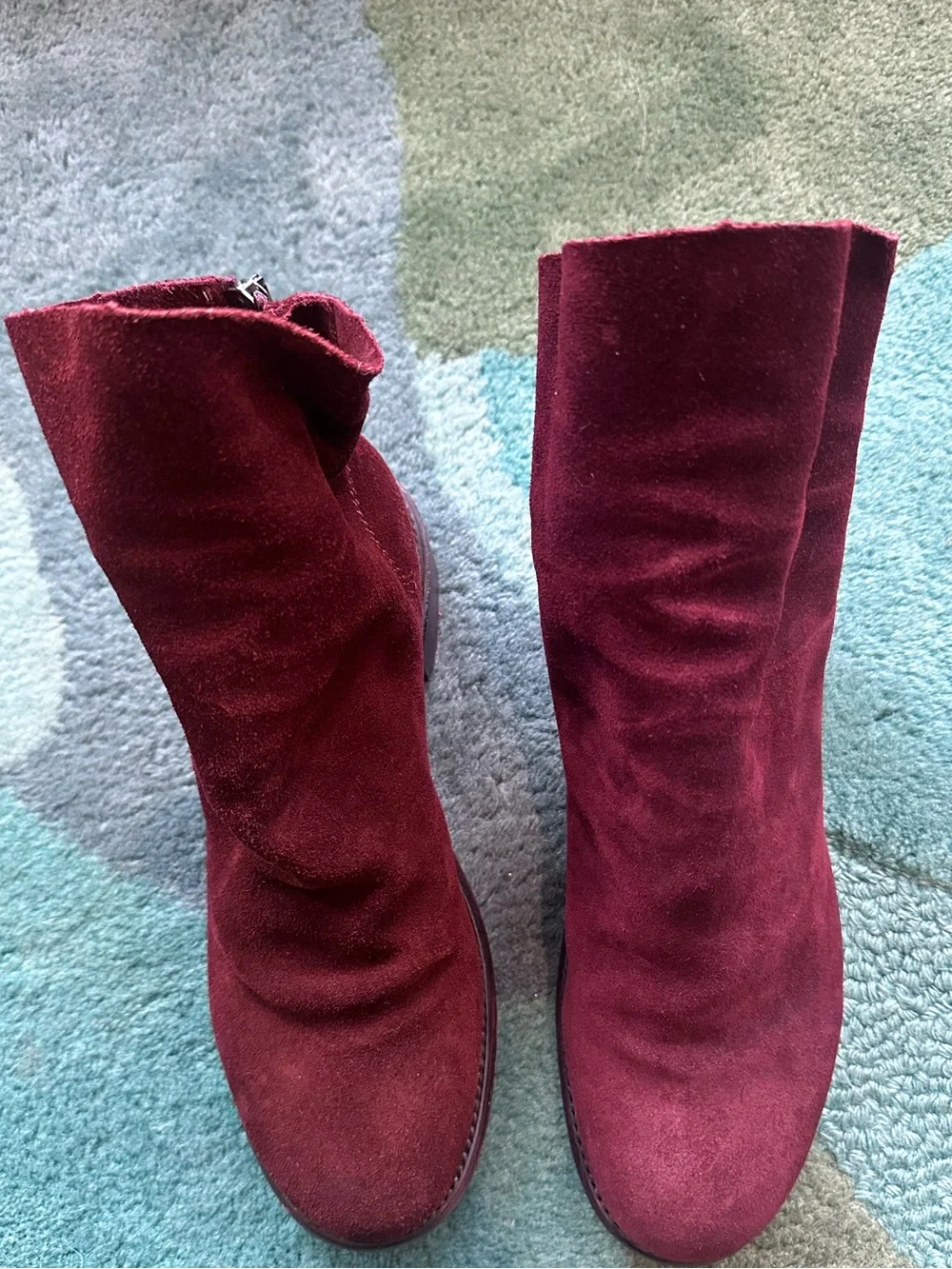 Fluevog EXCELLENT Living 2.0 Foster 2.0 burgundy suede slouchy ankle boot-8